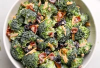 Crispy Broccoli Salad with Creamy Parmesan Dressing