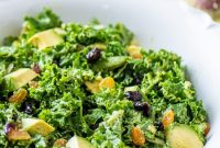 Creamy Avocado Massaged Kale Salad with Lemon Vinaigrette