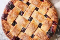 Cranberry Blueberry Pie Recipe with Flaky Homemade Crust