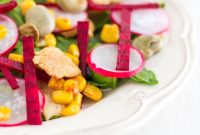 Chicken Salad with Lima Beans, Roasted Beets & Baby Spinach