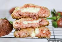 Strawberry Cheesecake Cookies Made with Cake Mix