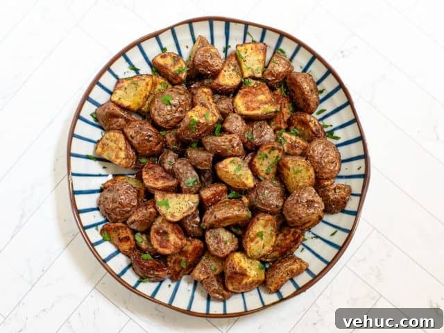 serving bowl with air fryer potatoes