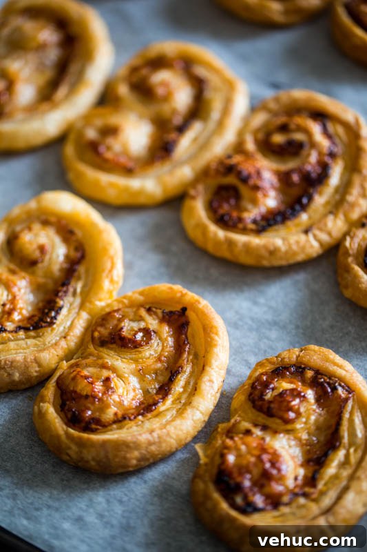 Home cooked palmiers take a few minutes to prepare, are quick to cook and can be flavoured however you want, be it sweet or savoury, meat or meatfree, cheese or chocolate. Great for kids to play around with and awesome to impress your guests when you whip your home made pastries out of the oven!