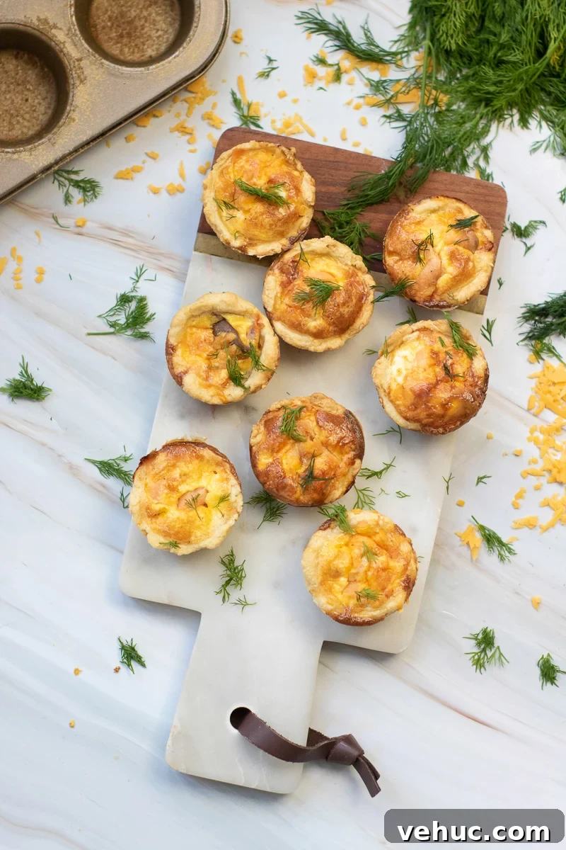 Christmas Brunch Finger Foods to Impress Guests 13 Mini smoked salmon quiches.