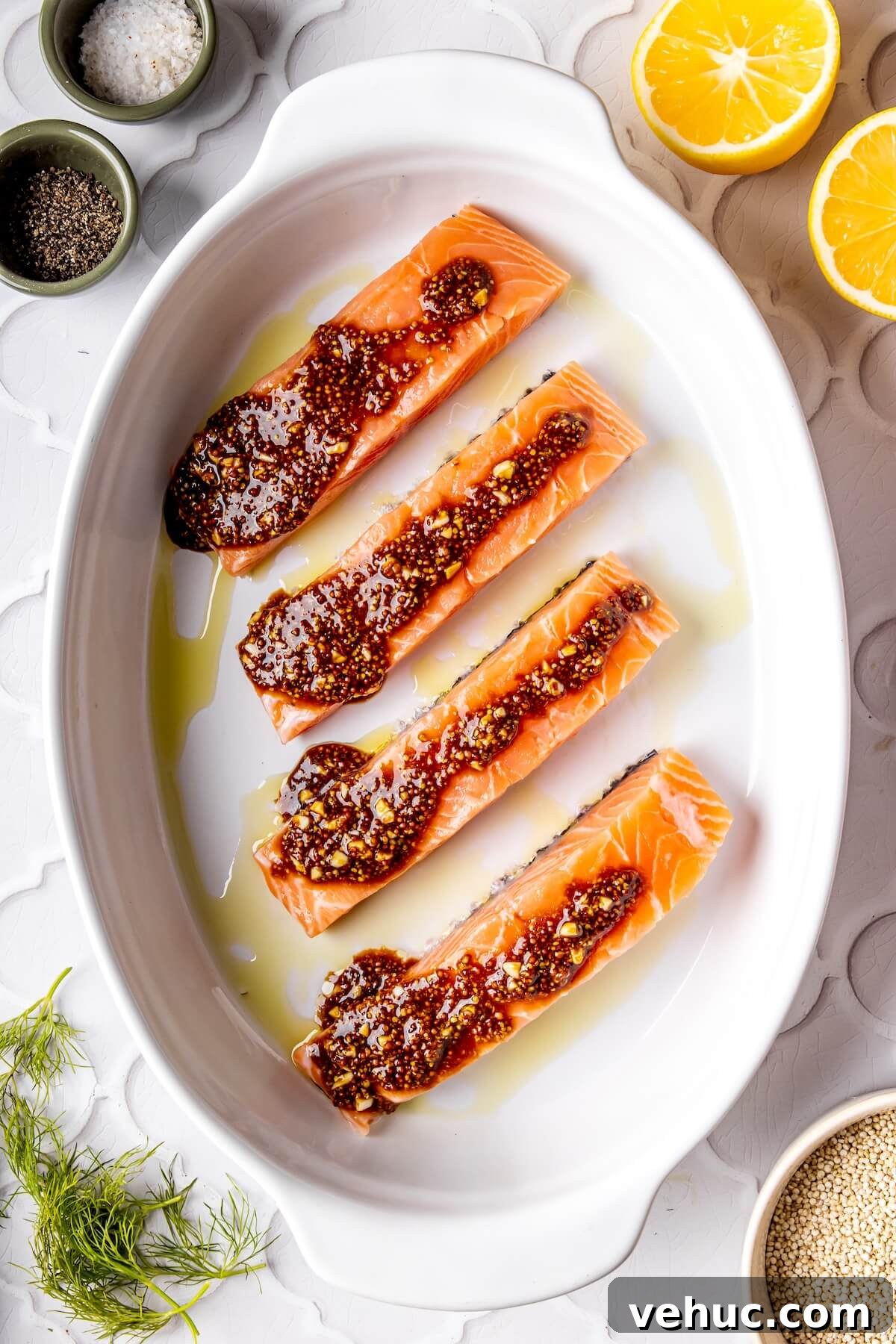 Mustard-Glazed Salmon with Lemon Quinoa and Cherry Tomatoes 9 How to Make Mustard and Quinoa Step 2 - Olivia Adriance
