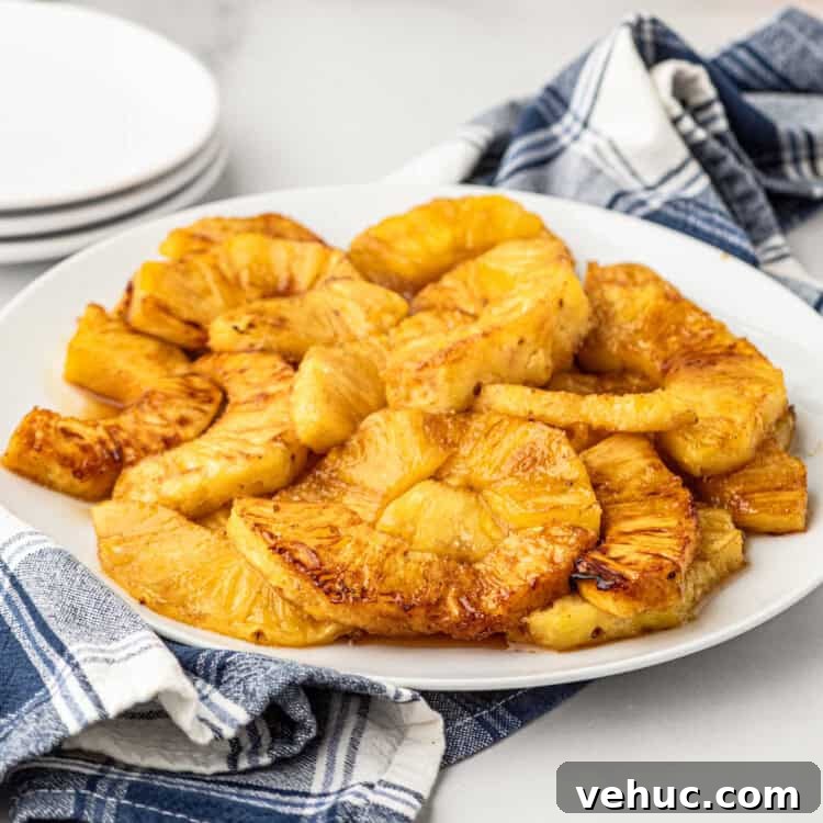 How to Grill Pineapple Perfectly: Sweet, Caramelized Slices Every Time 8 Closeup square image of Grilled Pineapple