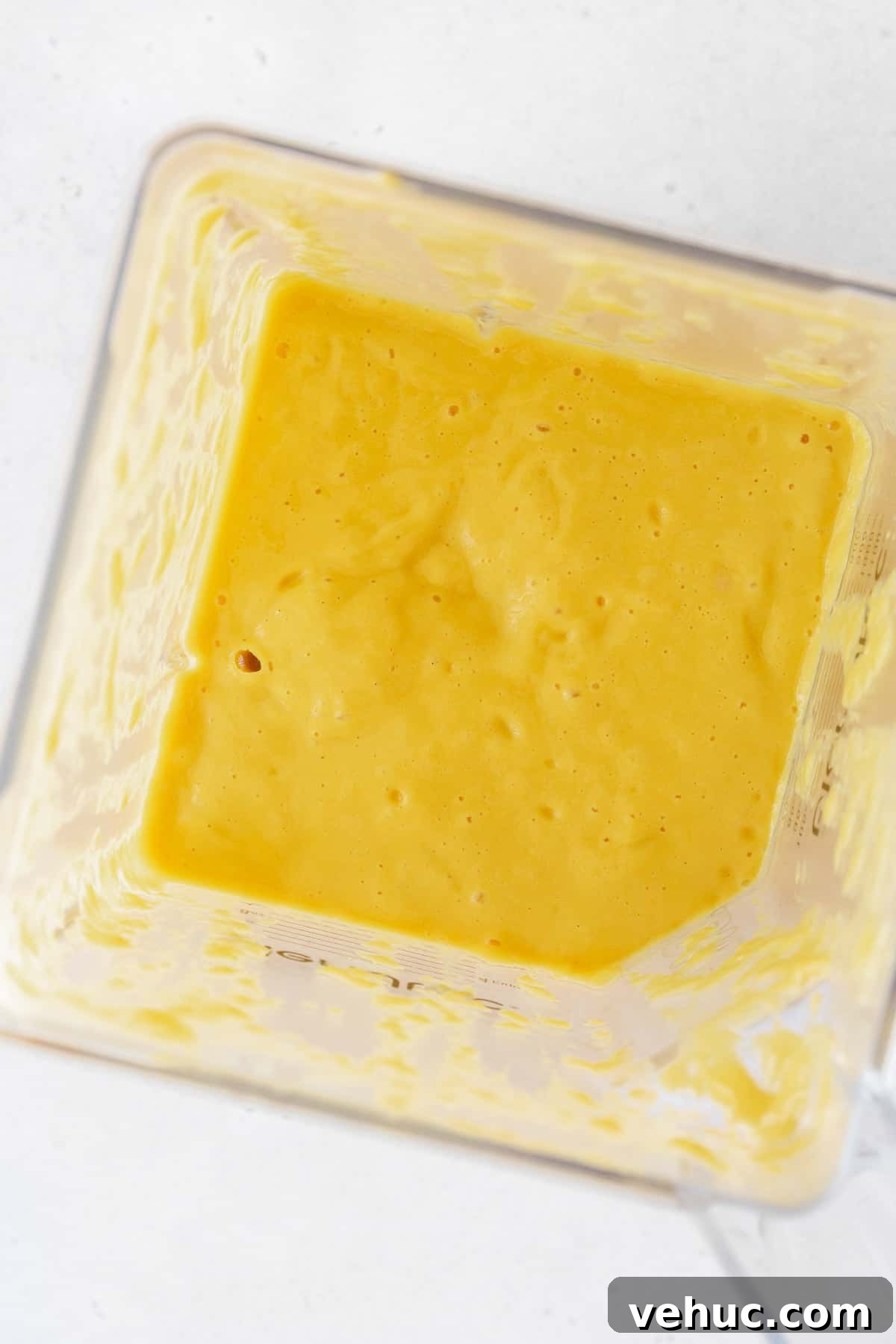 Mango Bubble Tea: Refreshing Homemade Boba Recipe 10 Blended up mango puree in a blender.
