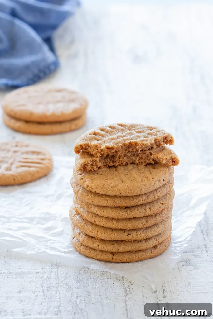 soft and chewy peanut butter cookies