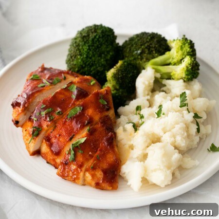 Crispy Air Fryer BBQ Chicken Recipe for Tender, Smoky Flavor 11 plate of air fryer bbq chicken with veggies
