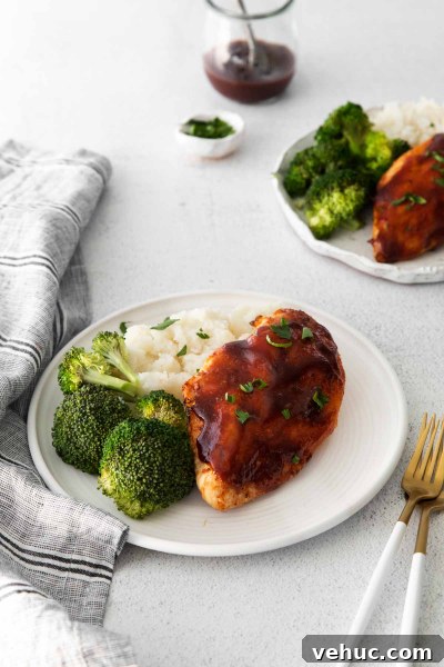 Crispy Air Fryer BBQ Chicken Recipe for Tender, Smoky Flavor 9 plate with broccoli and air fryer bbq chicken