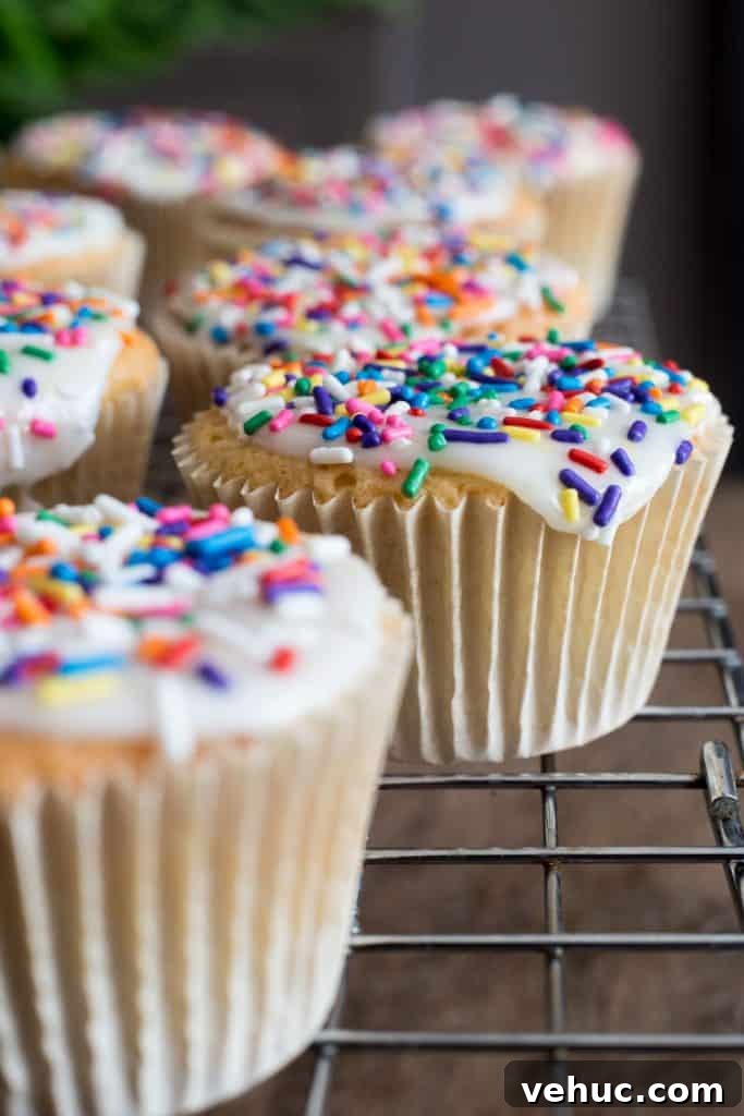 Gluten-Free Fairy Cakes Recipe: Light, Fluffy Mini Cupcakes 5 fairy cakes on a cooling rack