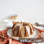 glazed pumpkin spice bundt on plate