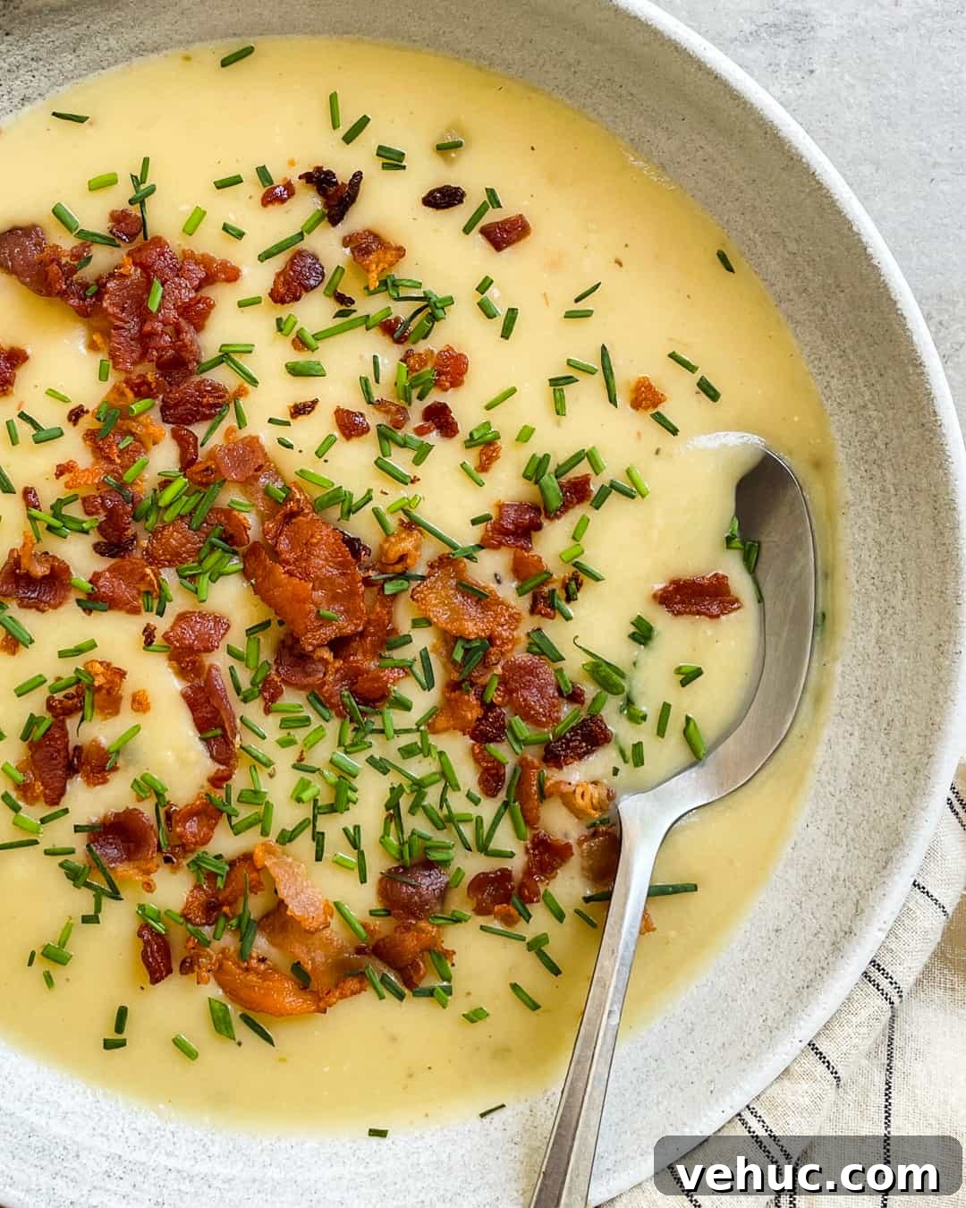 Creamy Whole30 Potato and Leek Soup with Crispy Bacon 3 Creamy Whole30 Leek and Potato Soup Paleo Primal Gourmet Easy Recipe