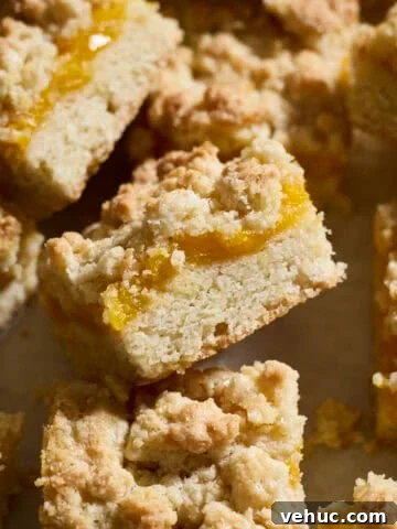 A view of the layers of a Sourdough Discard Mango Bar.
