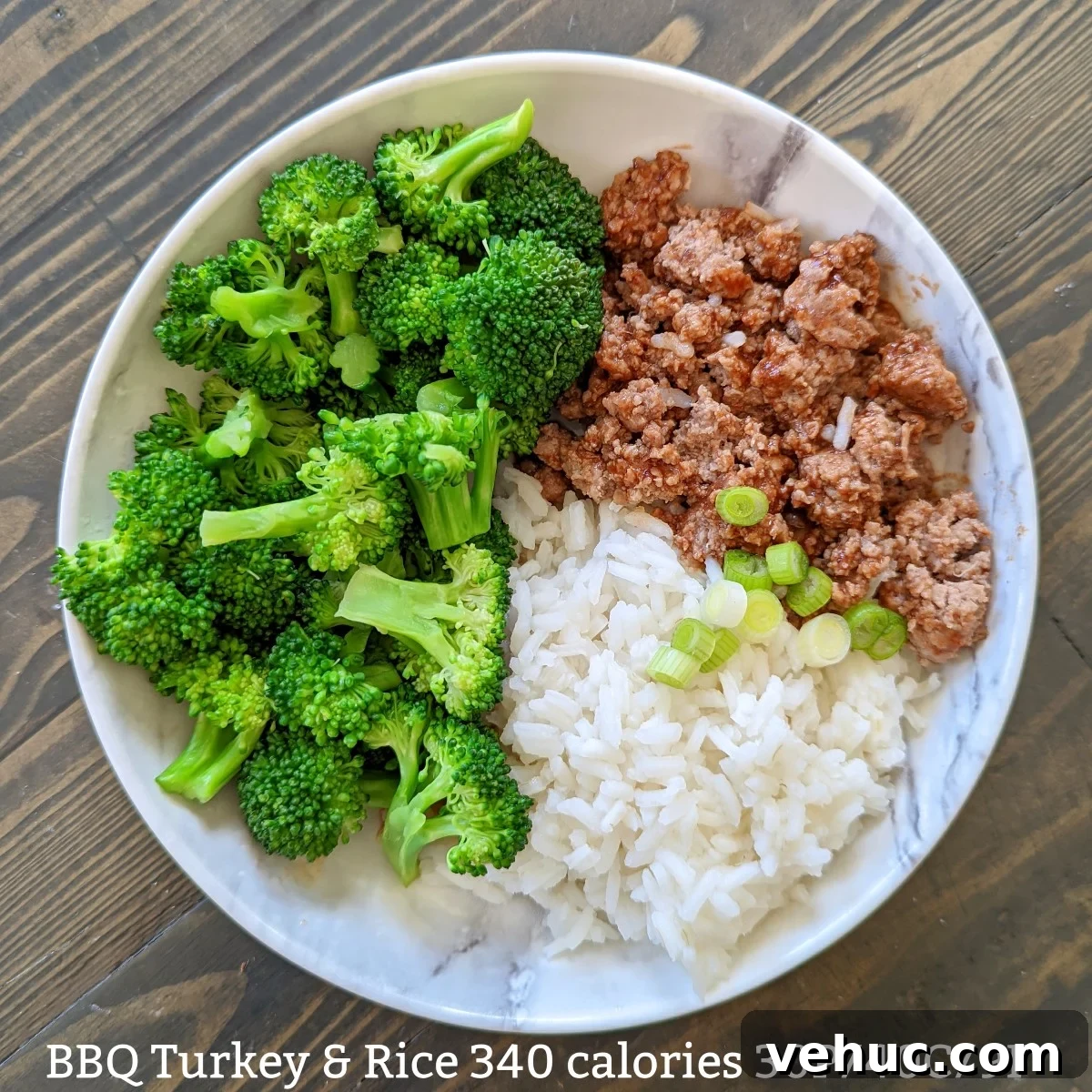 BBQ turkey and rice sq. with updated calories and macros (Custom)