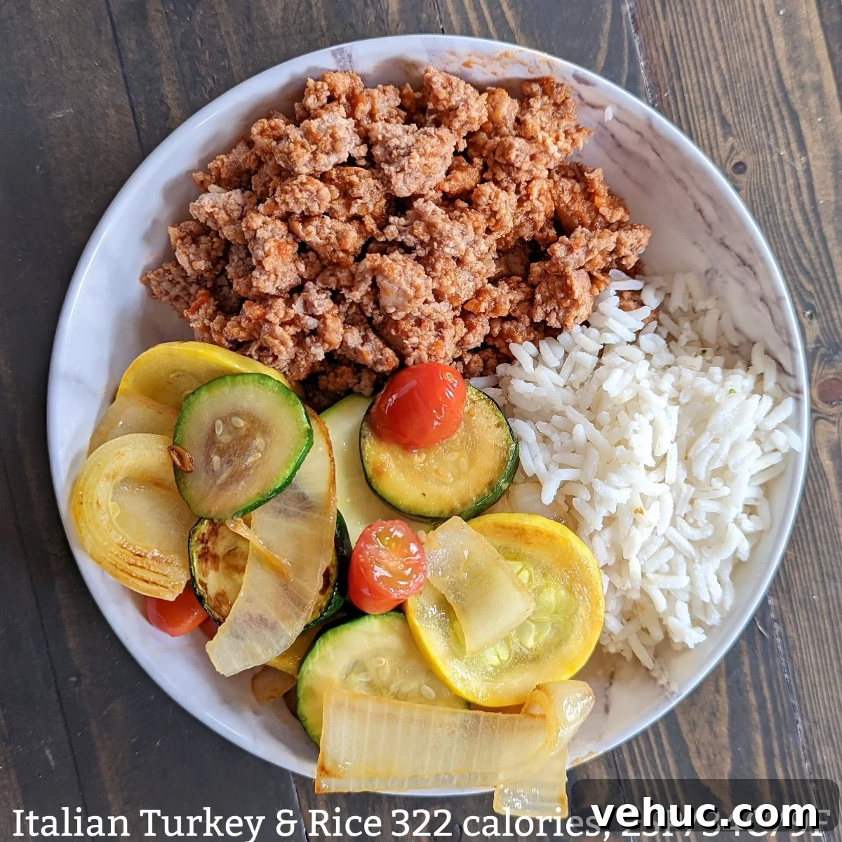 Italian turkey and rice dinner square with calories and macros