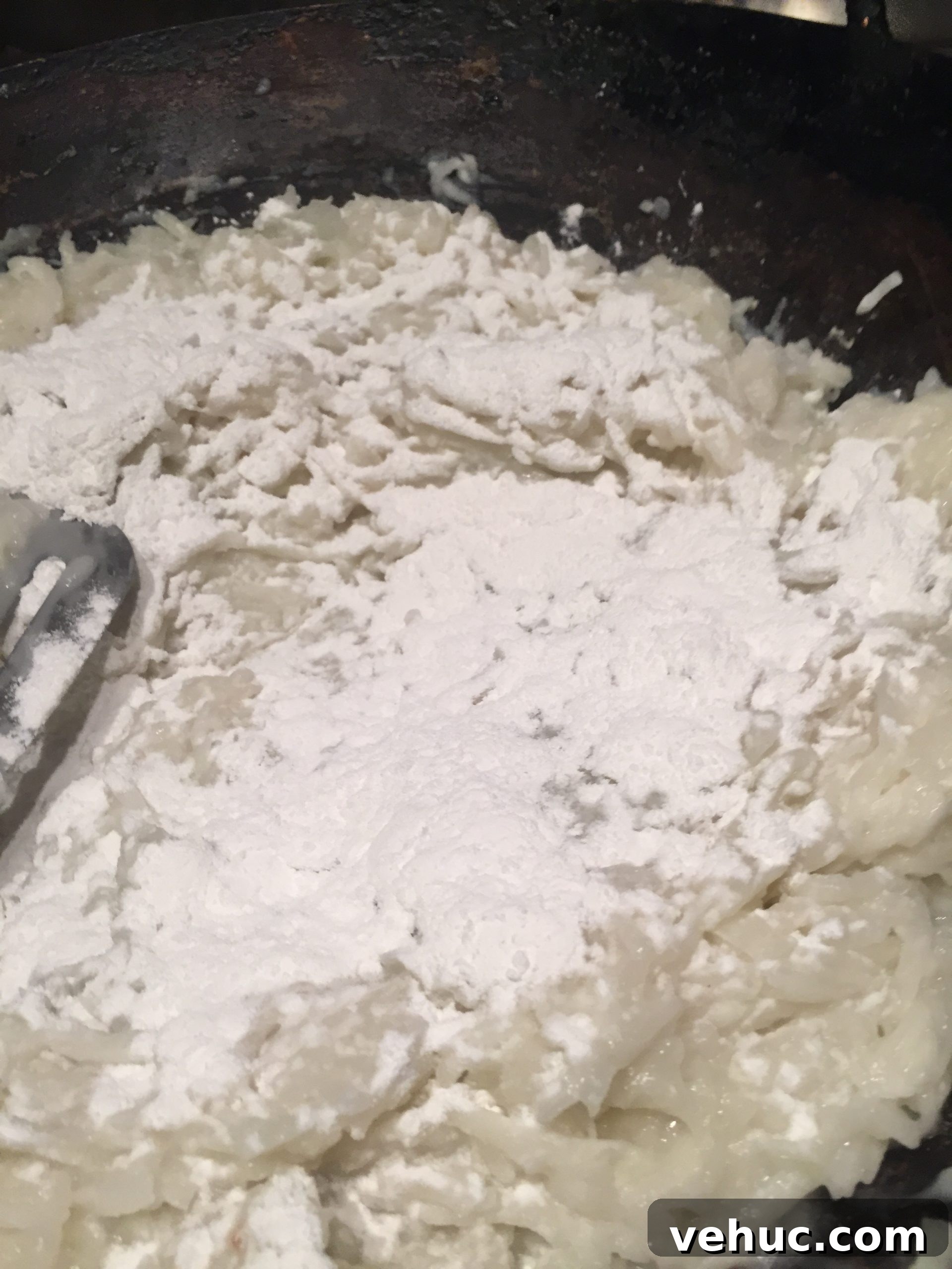 Add rice flour to cooked turnip img 1430 5