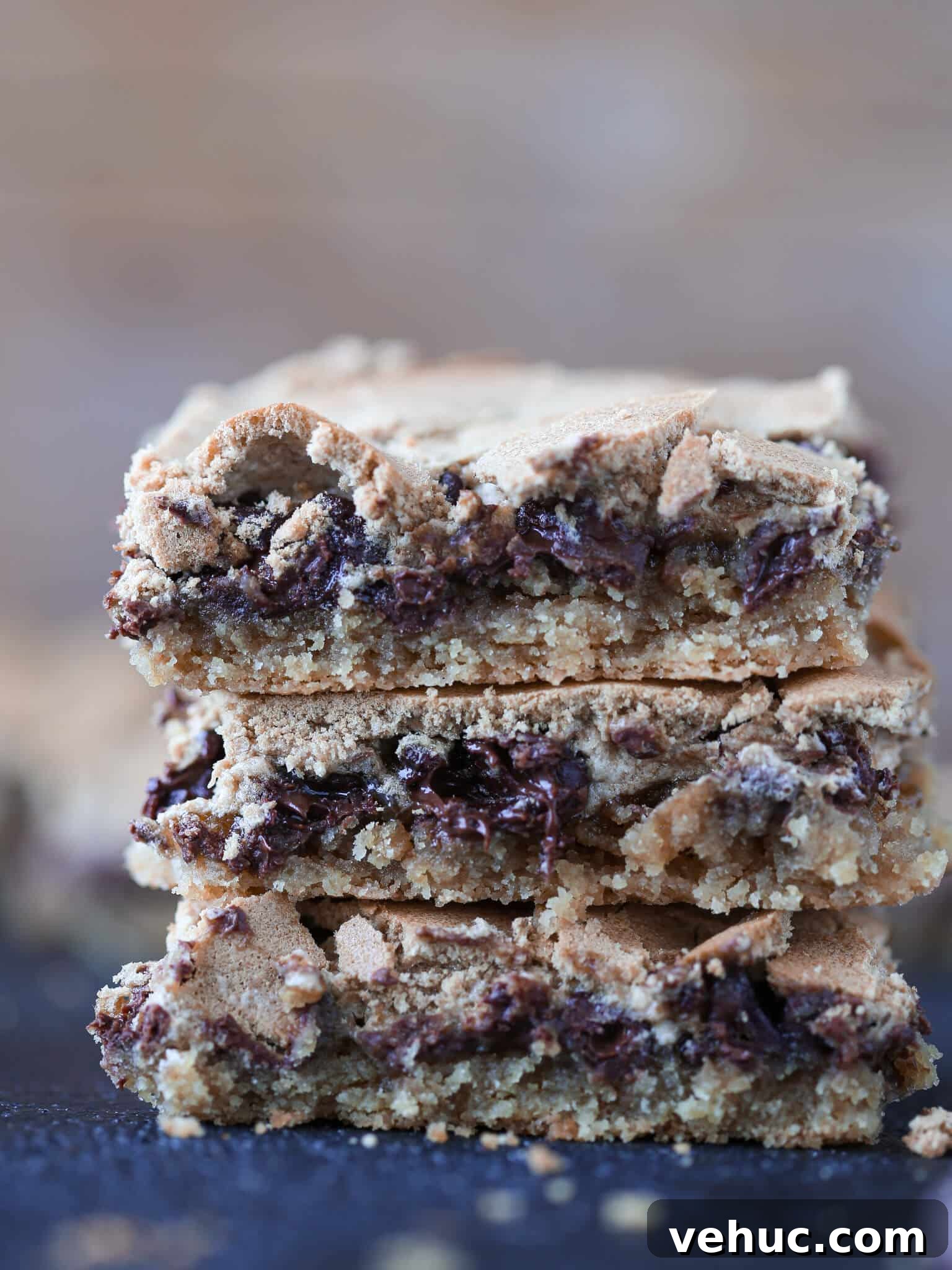 Chocolate Halfway Bars: Layered Chocolate Peanut Butter Snack Bars 2 Chocolate Halfway Bars stacked