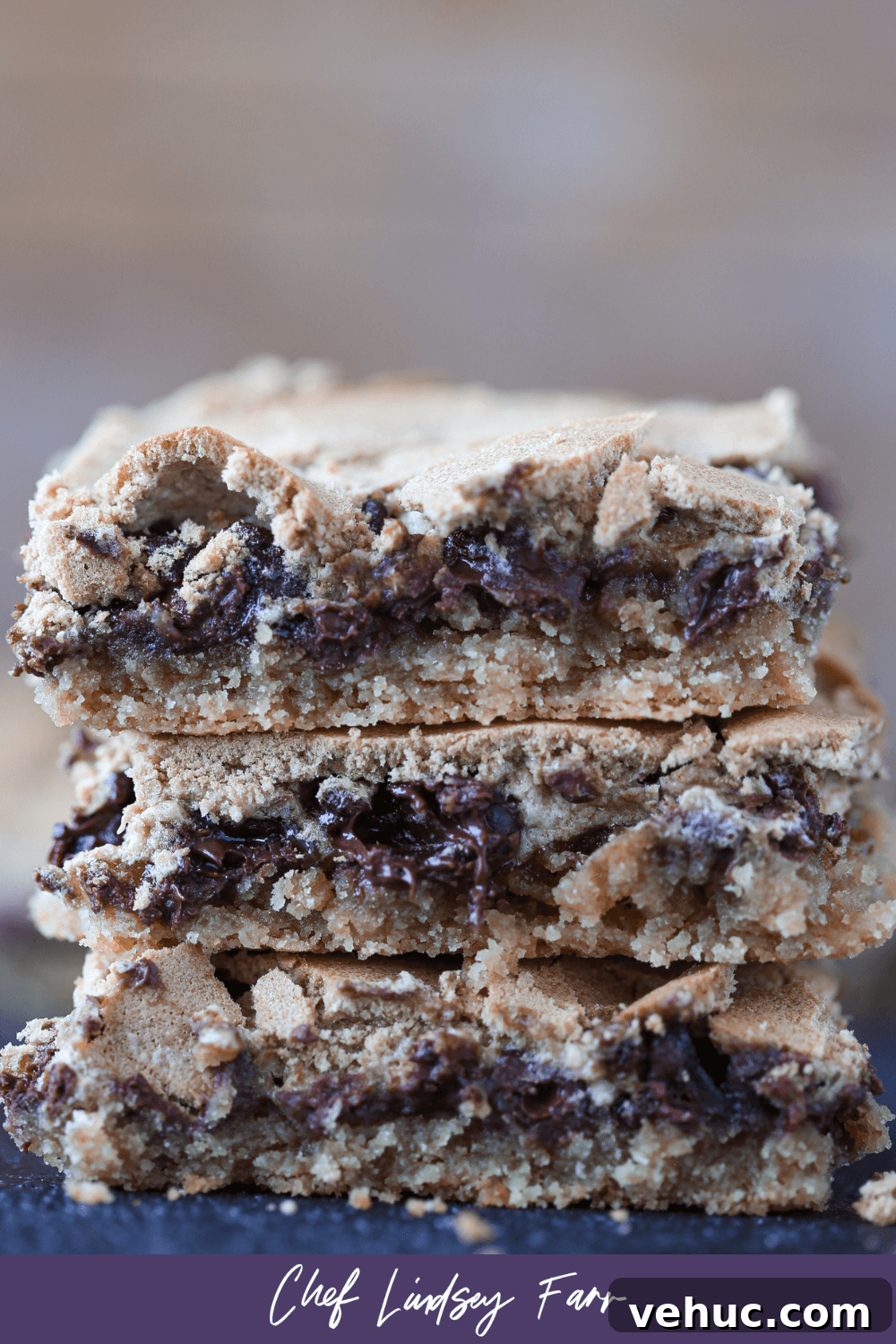 Chocolate Halfway Bars: Layered Chocolate Peanut Butter Snack Bars 10 Chocolate Halfway Bars Purple Border