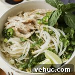 Rotisserie Chicken Pho Recipe: Quick Homemade Vietnamese Soup 18 A bowl of rotisserie chicken pho.