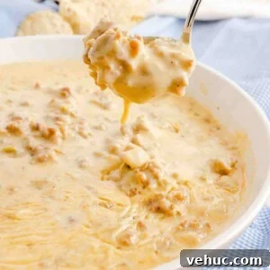 Instant Pot White Queso Dip with Sausage featured image.