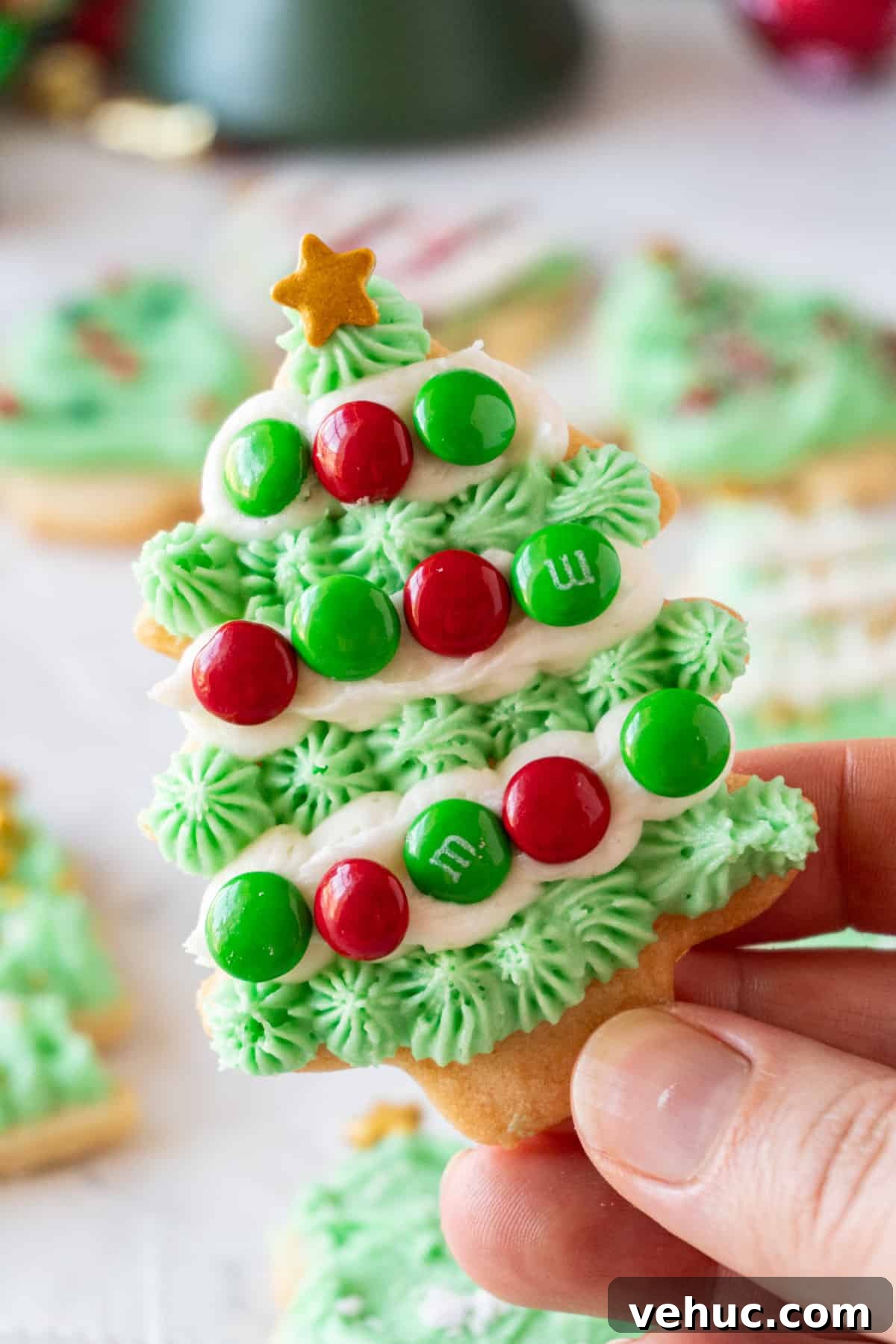 Christmas Tree Cookie Recipes: Festive Holiday Treat Ideas 2 Christmas Tree Cookie with red and green candies