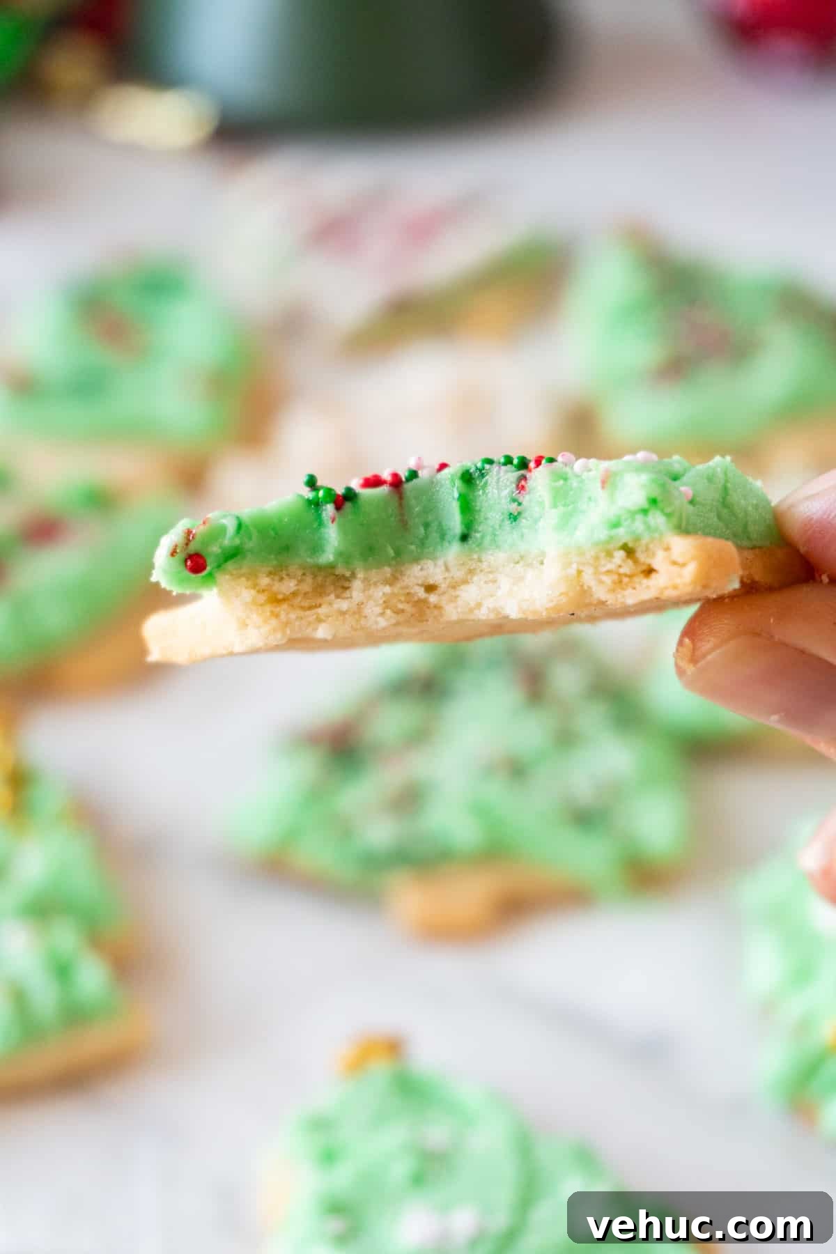 Christmas Tree Cookie Recipes: Festive Holiday Treat Ideas 3 Christmas Tree Cookie with bite taken out