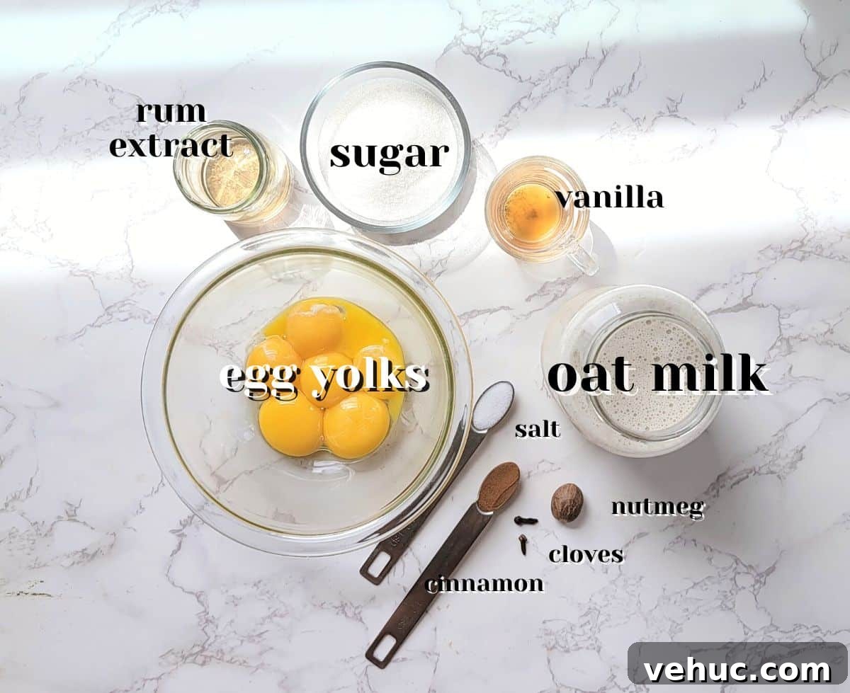 Creamy Oat Milk Eggnog Recipe for Holiday Parties 4 oat milk eggnog recipe ingredients