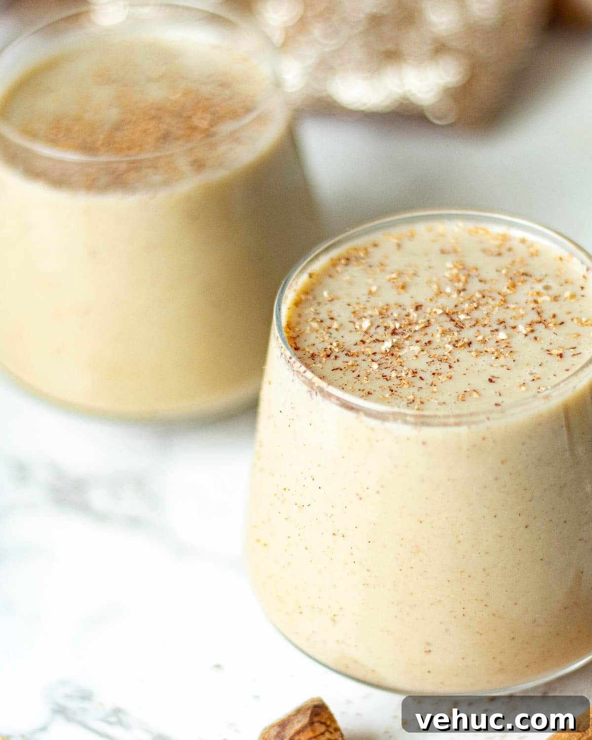 Creamy Oat Milk Eggnog Recipe for Holiday Parties 5 non dairy eggnog recipe in cups