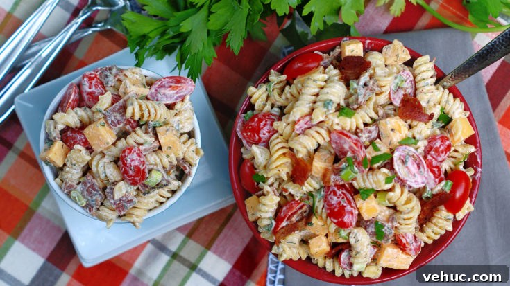 Bacon Tomato Pasta Salad Title