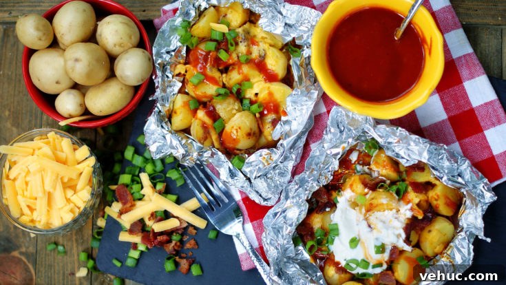 Cheesy BBQ Bacon Potato Foil Packets