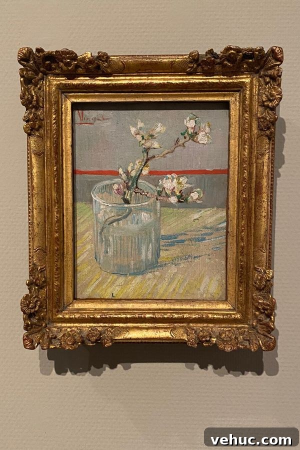 Must-See Paintings at the Van Gogh Museum in Amsterdam 4 Sprig of Flowering Almond in a Glass, 1888, Van Gogh Museum, Amsterdam