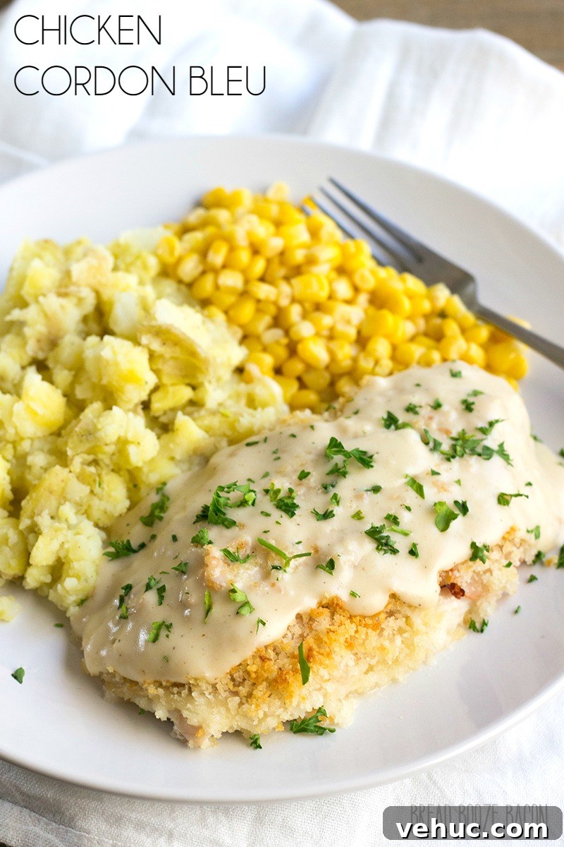 Sheet Pan Chicken Cordon Bleu Without Rolling – Quick Dinner 2 Easy Chicken Cordon Bleu with crispy panko topping and creamy sauce