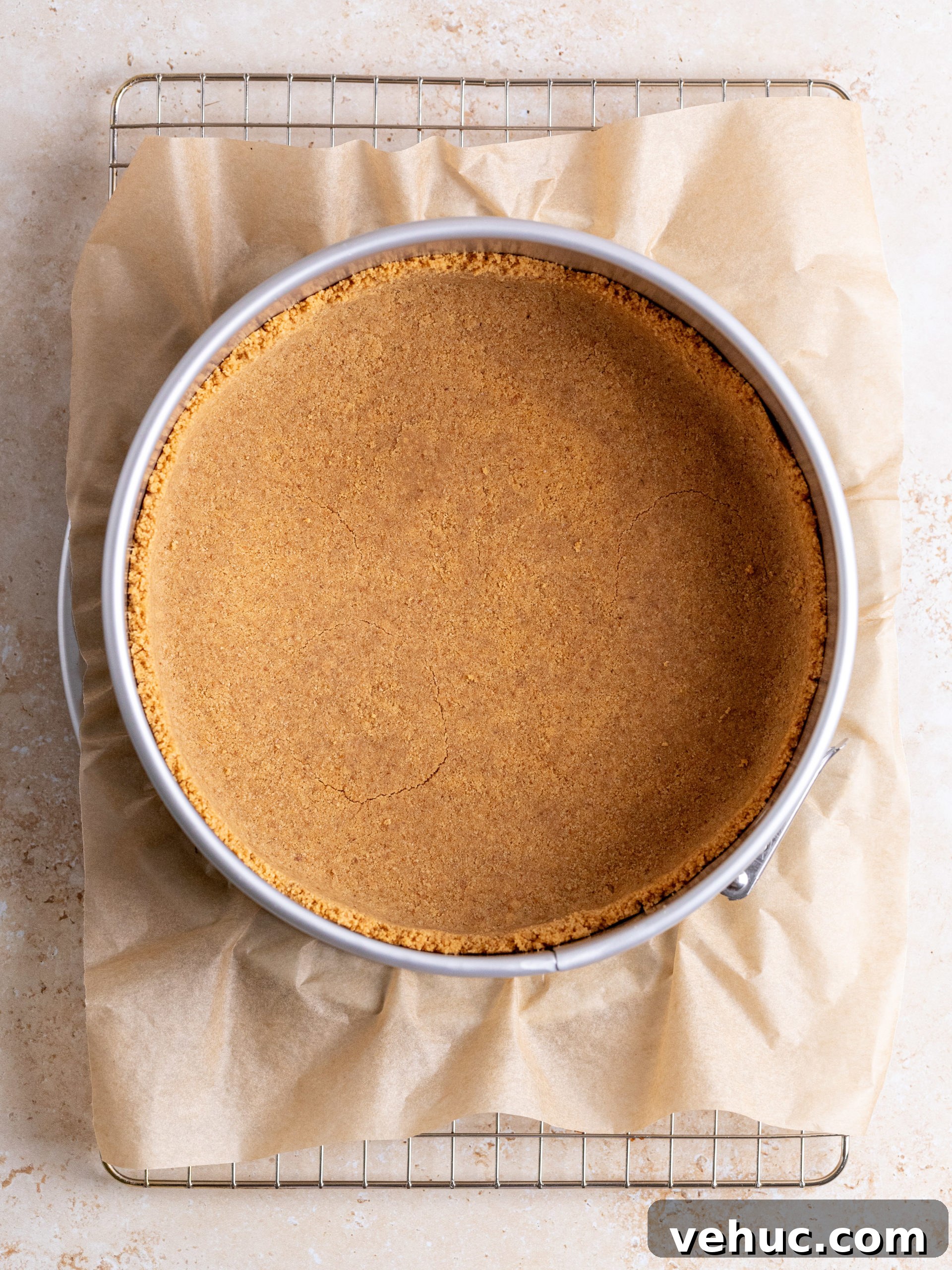 Creamy Caramel Cheesecake Recipe for Decadent Desserts 6 Crust pressed