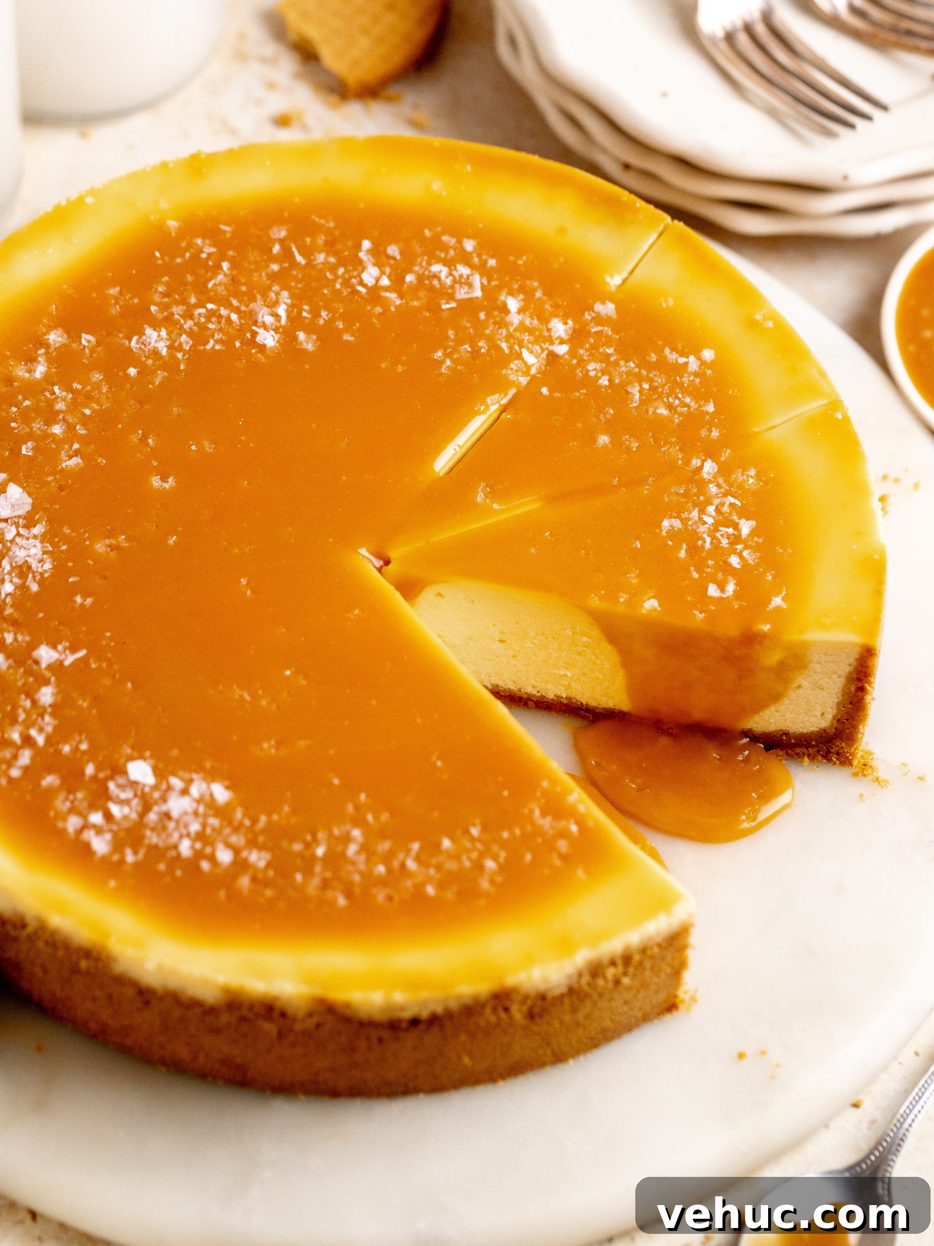 Creamy Caramel Cheesecake Recipe for Decadent Desserts 8 Cheesecake closeup