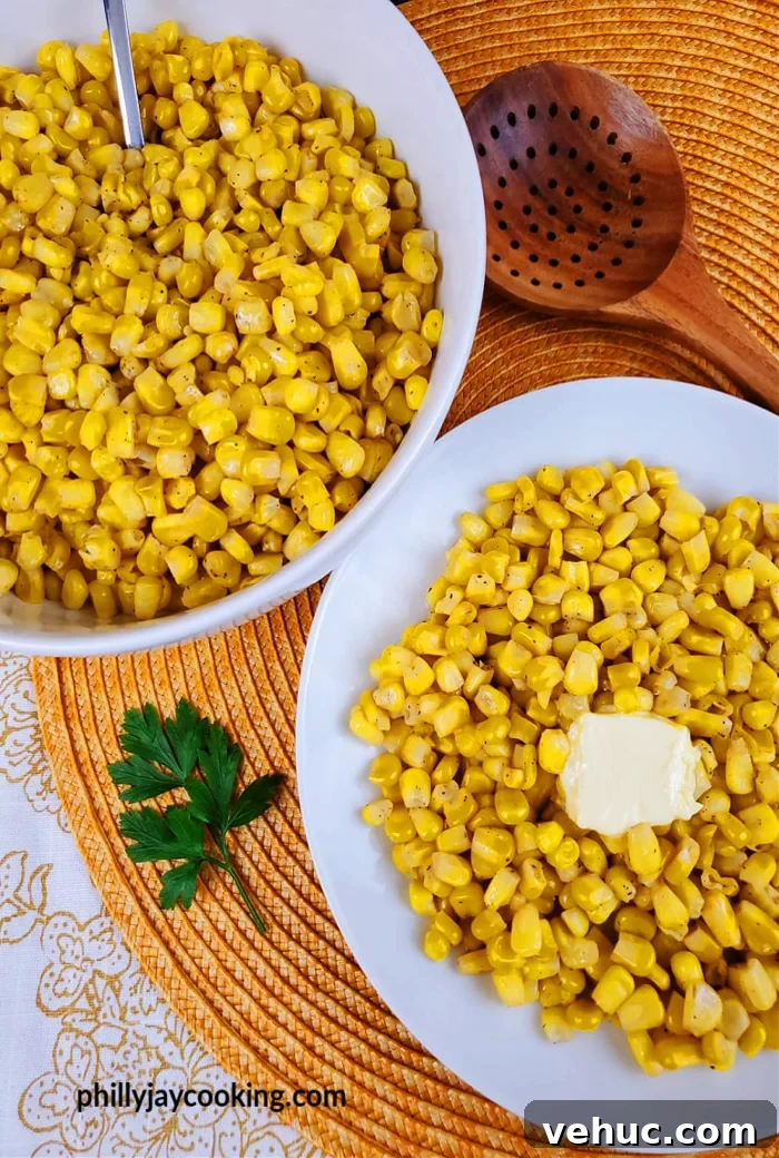 Cremated? Wait: Delicious Frozen Corn Recipe better: Roasted Frozen Corn Recipe with Garlic and Herbs That's 44 chars. But rule avoid 'delicious' and 'best' etc. Keep under 65. Natural and clickable. Use Frozen Corn SEO. Provide only title. Okay. 5 Frozen Corn Recipe