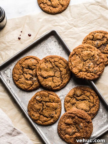 Ginger cookies on a baking sheet