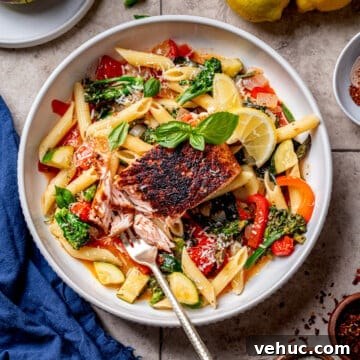 Blackened Salmon Penne Primavera