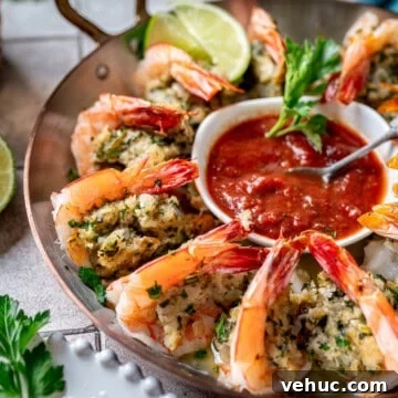 Baked Italian Herb Stuffed Shrimp with Lime Butter