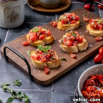 Easy Bruschetta with Marinated Tomatoes and Balsamic Vinegar