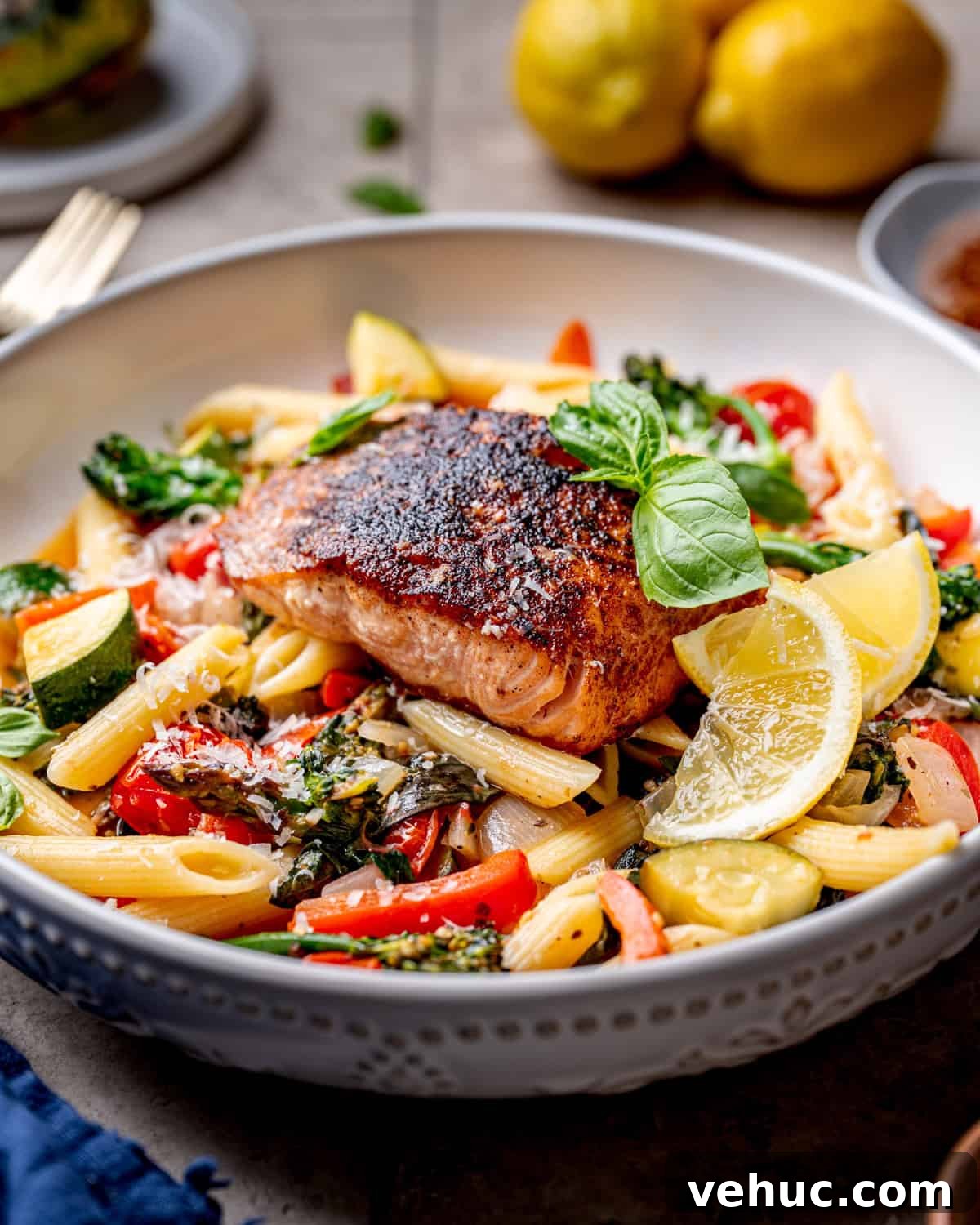 Blackened Salmon Penne Primavera You’ll Want Tonight 3 Blackened Salmon Penne Primavera