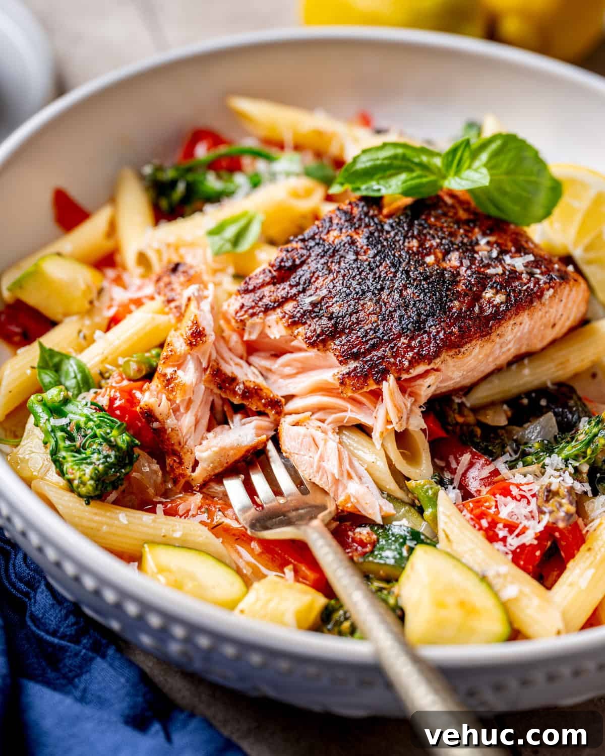 Blackened Salmon Penne Primavera You’ll Want Tonight 5 Blackened Salmon Penne Primavera