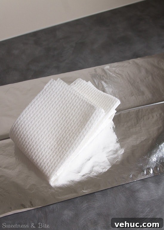 DIY Cake Strips: How to Wrap, Use, and Bake Even Layers 7 The paper towels, gently folded up.