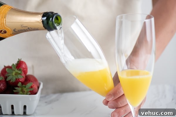 Classic Mimosa Cocktail Recipe: Sparkling Brunch Drink Guide 3 Gently Pour