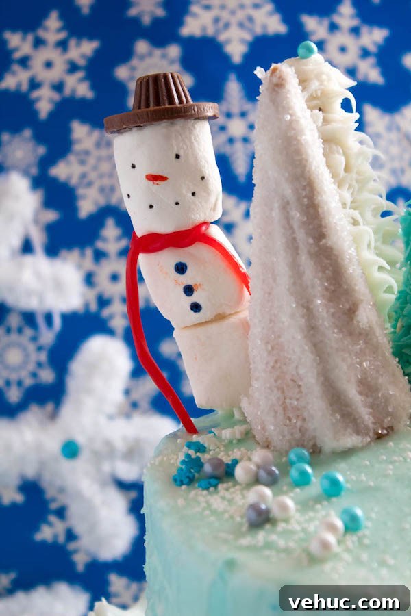 Winter Wonderland Cake: Snow-Drift Layer Cake Recipe 11 Marshmallow snowmen