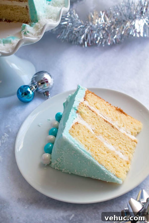 Winter Wonderland Cake: Snow-Drift Layer Cake Recipe 8 Layered cake crumb coat