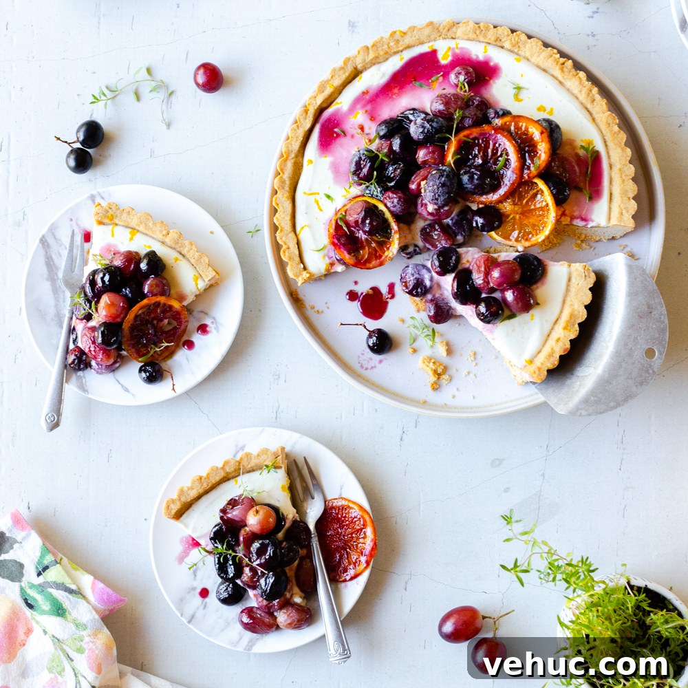 Roasted Grape Goat Cheese Tart by Baking The Goods