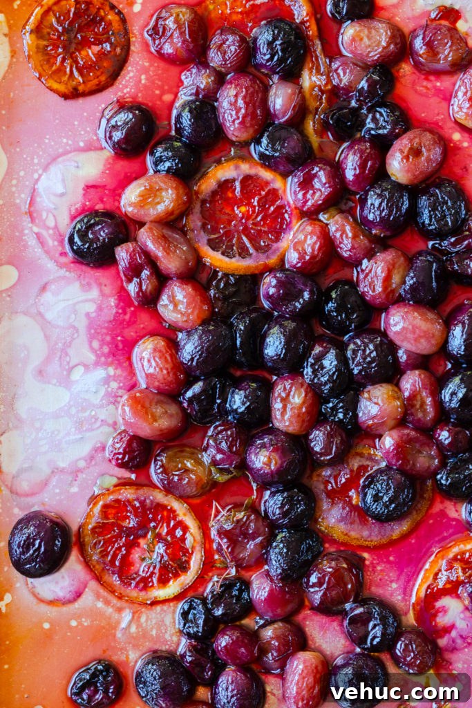 Roasting Red and Green Grapes