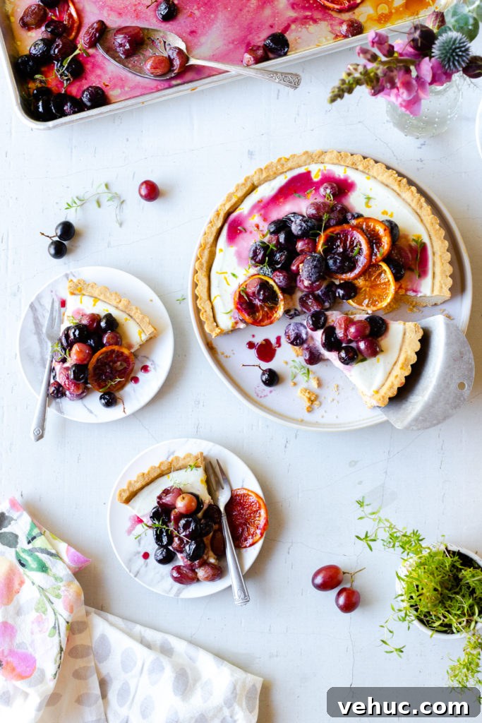 Roasted Grape Goat Cheese Tart