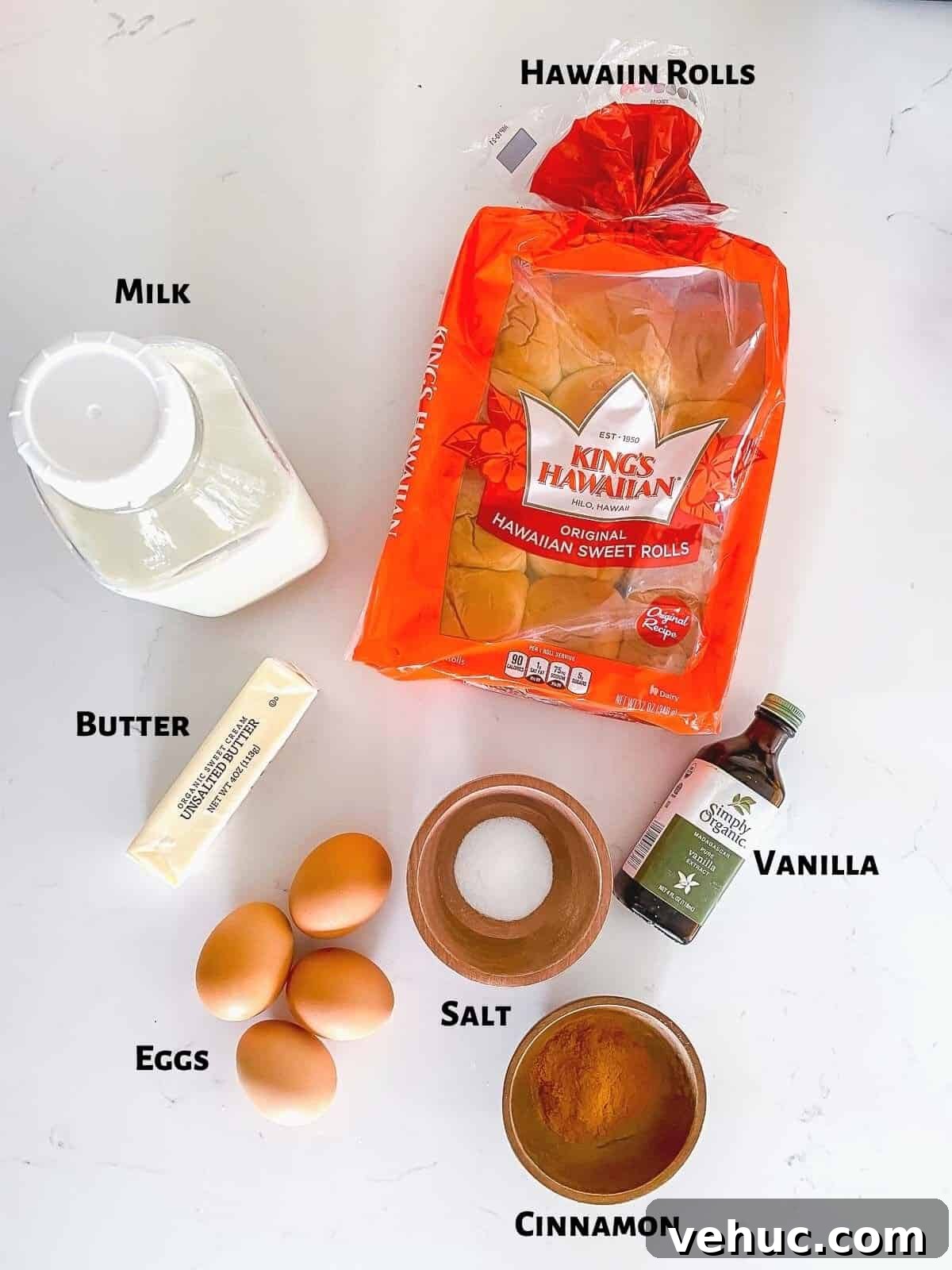 Hawaiian Roll French Toast Recipe with Pineapple Syrup 3 Ingredients to make sweet roll French toast on table.